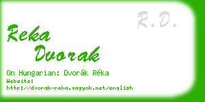 reka dvorak business card